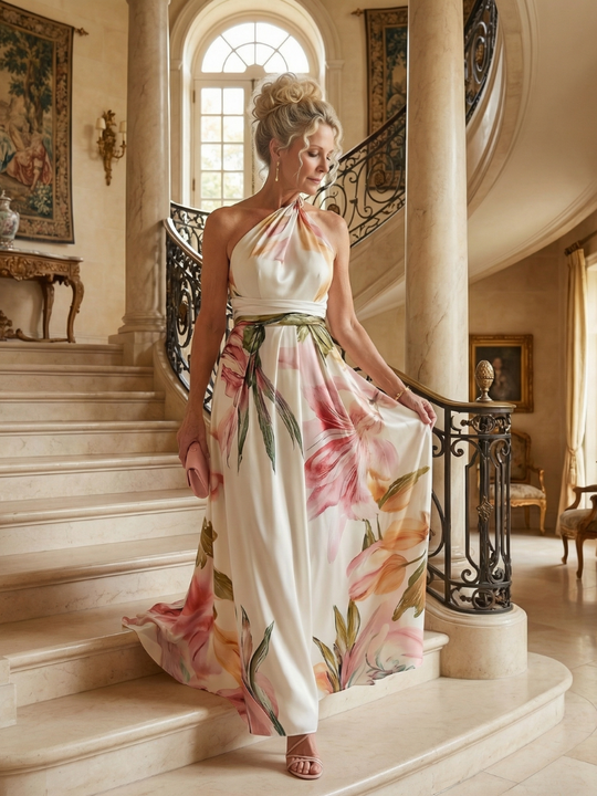 Amiel | Light Floral Maxi Dress