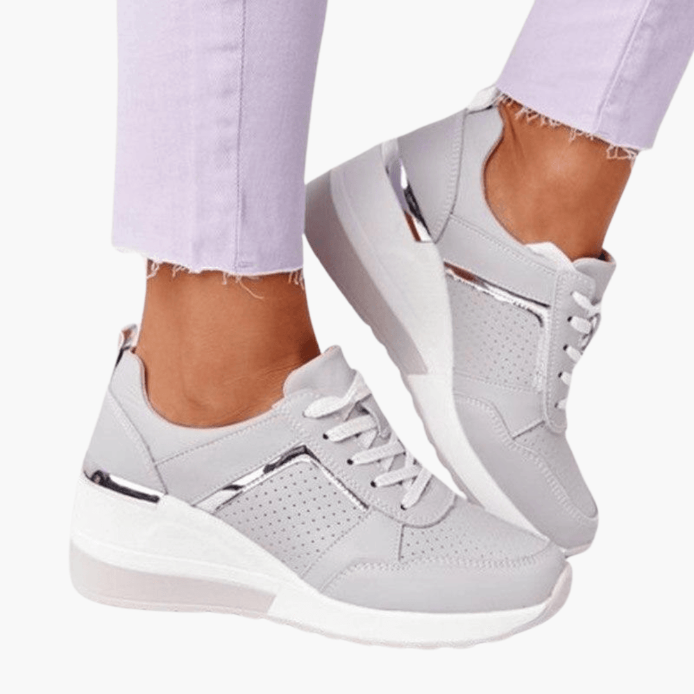 Women’s Platform Wedge Trainers with Lace-Up Design