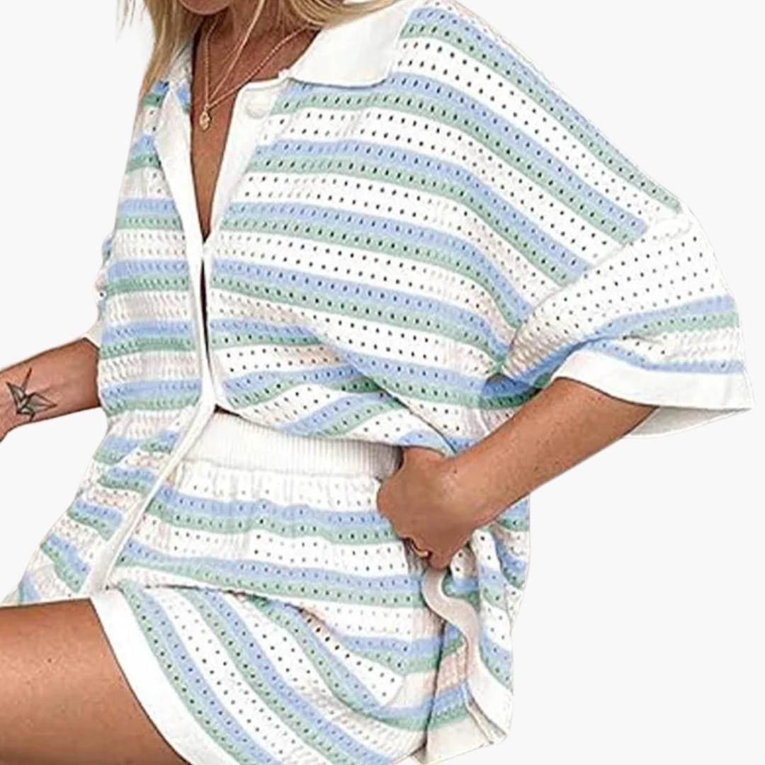 Women’s Two-Piece Summer Set with Crochet Detail