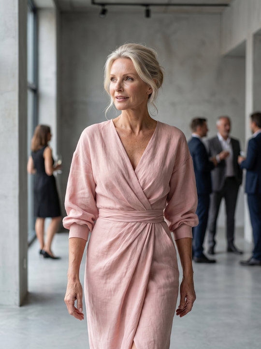 Olympia | Diagonal Drape Maxi Dress