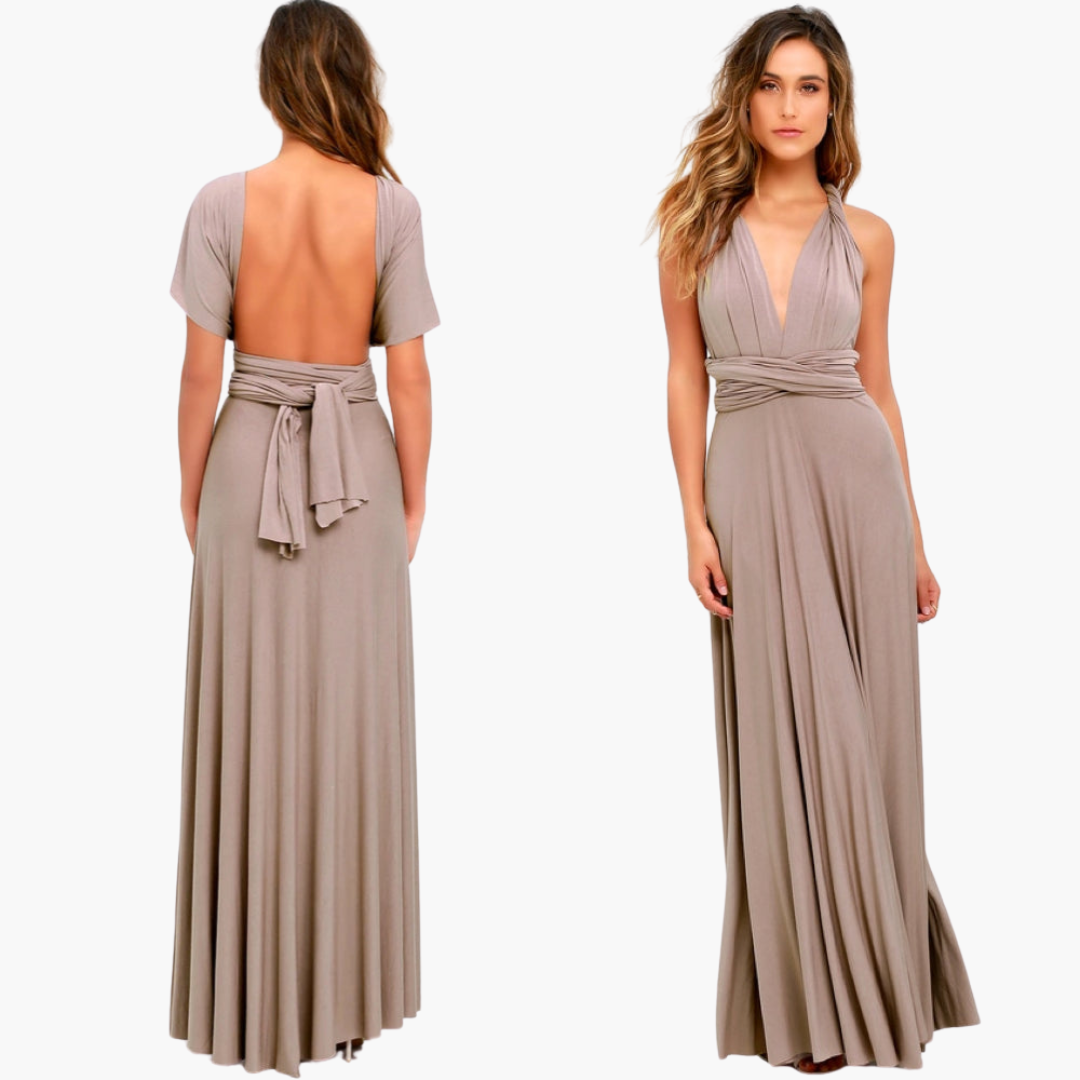 Women's Maxi Dress with Cross Back Detail and Tie Fastening