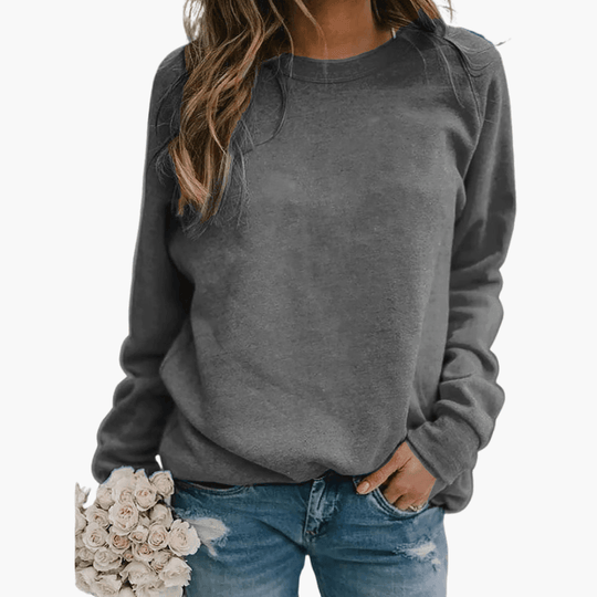 Women's Oversized Sweatshirt with Long Sleeves and Crew Neck
