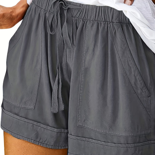 Women's Drawstring Shorts with Relaxed Fit and Adjustable Waistband