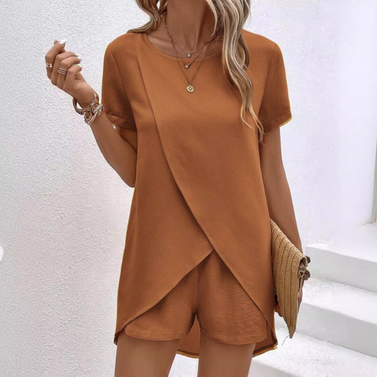 Women's Summer Co-ord Lounge Set with Relaxed Fit and Elegant Design