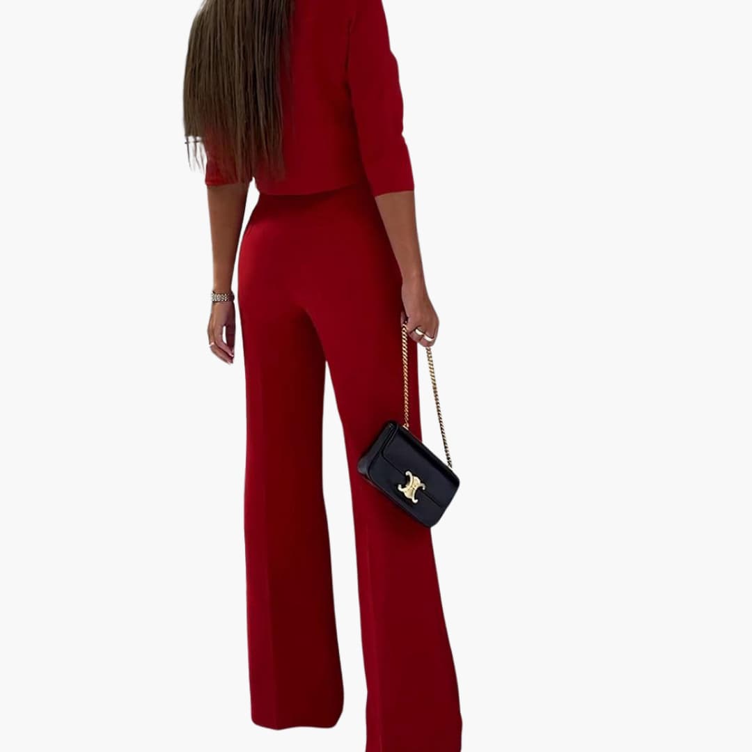 Women’s Two-Piece Set with Cropped Top and Trousers