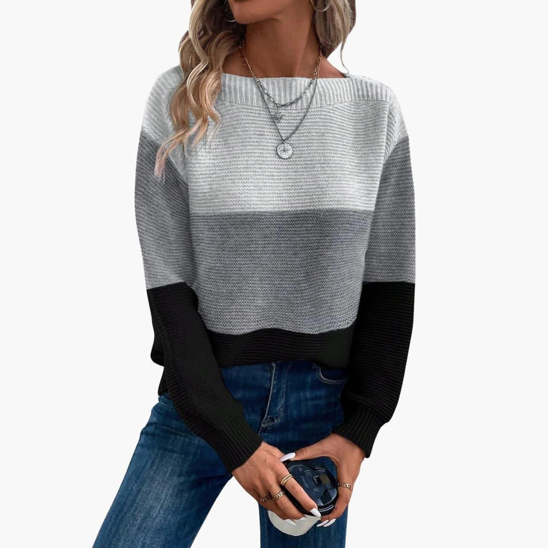 Women’s Ombre Knit Jumper with Long Sleeves and Pullover Style