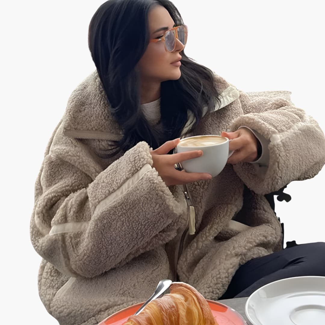 Women's Zip-Up Fleece Jacket with High Collar