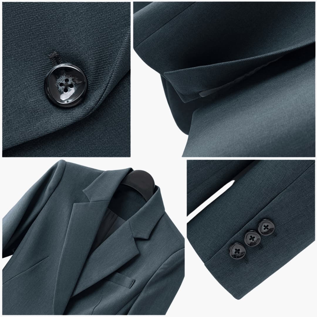 Women’s Blazer Set with Notched Lapel and Straight-Leg Trousers