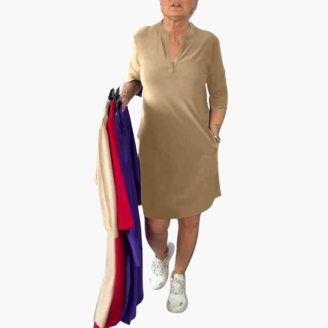 Women’s Mini Dress with Zip Front and Flattering Fit