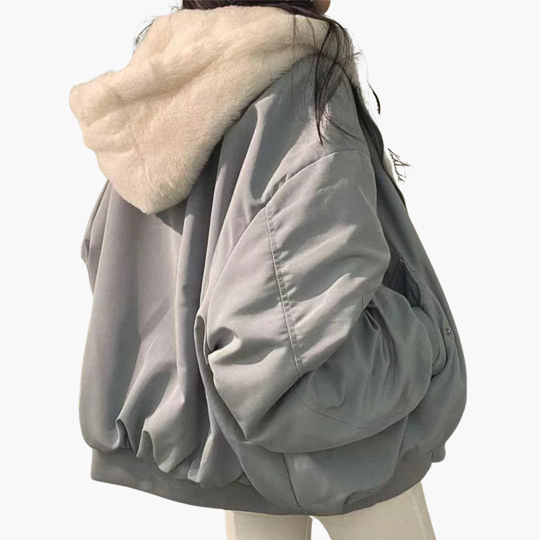 Women’s Reversible Jacket with Balloon Sleeves and Dual Surfaces