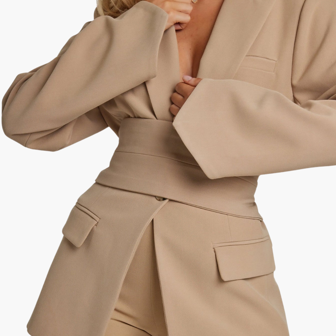 Blazer with Belt for Women - Stylish Tailored Design - Made by Jessica
