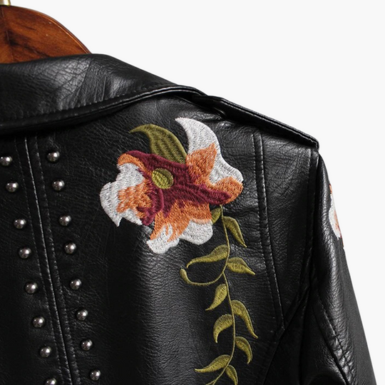 Women’s Jacket with Floral Embroidery and Structured Fit