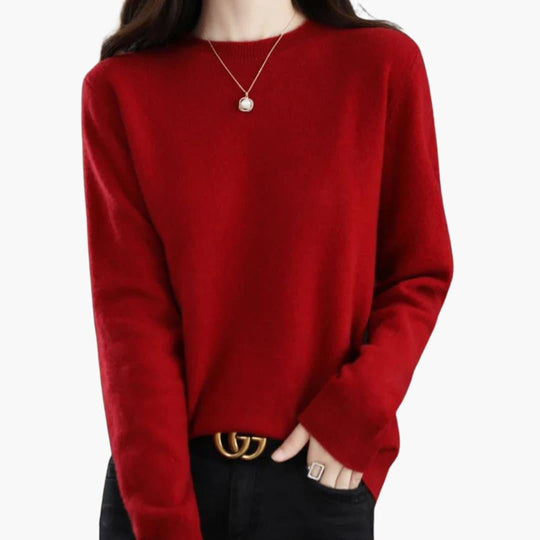 Women’s Chunky Knit Jumper with Long Sleeves and Round Neckline