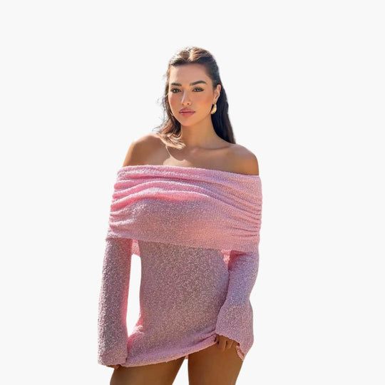 Women's Mini Dress with Sleeveless Design and Elasticated Top Edge