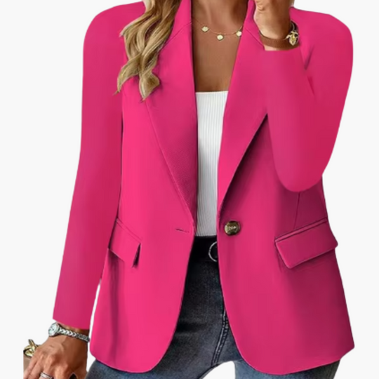 Women’s Blazer with Notch Lapel and Single Button Fastening