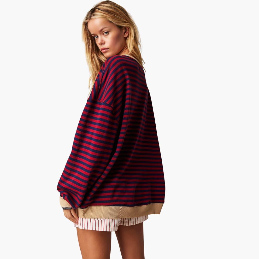 Women's Relaxed-Fit Jumper with Crew Neck and Long Sleeves