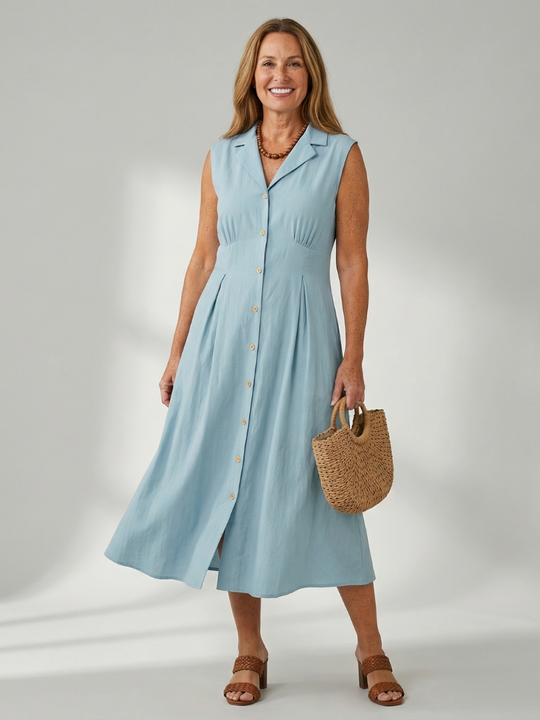 Celyn | Stack Button Midi Dress