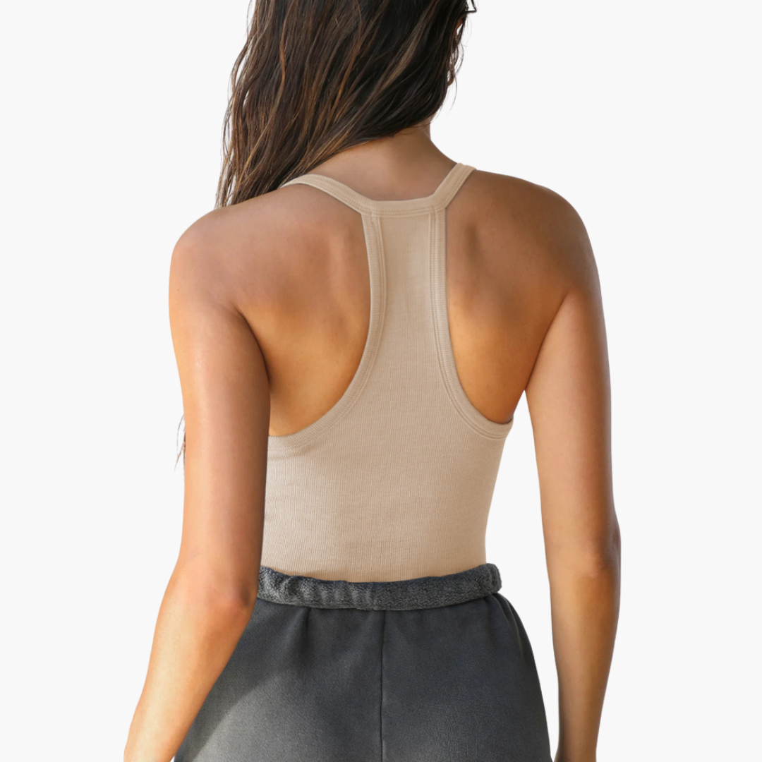 Women’s Sleeveless Top with V-Neck and Stretch Fit