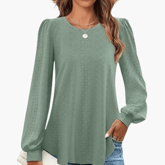 Casual Lantern Top for Women - Loose Fit, Elegant Sleeves - Made by Jessica