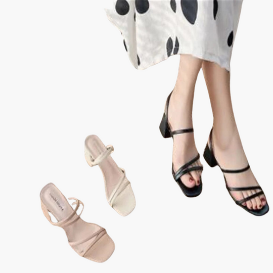 Women’s Heeled Sandals with Strappy Upper and Open Toe
