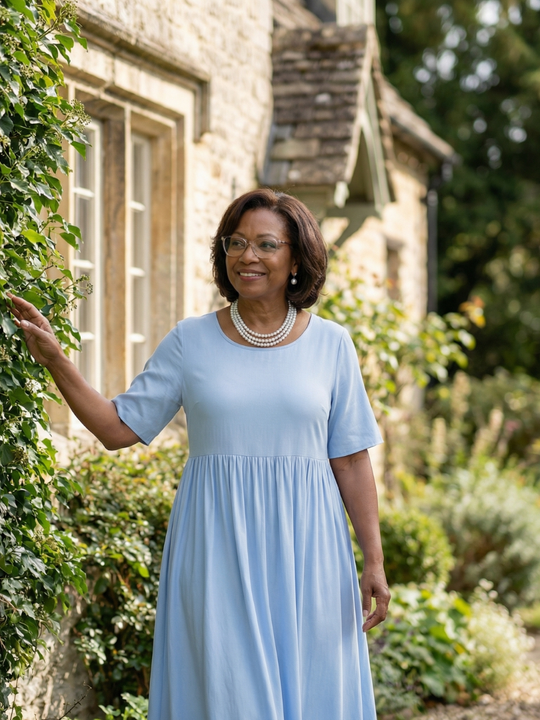 Ciren | Simple Gather Midi Dress