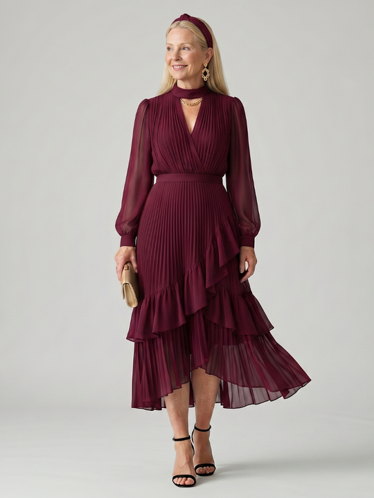 Aris | Fluid Drape Midi Dress