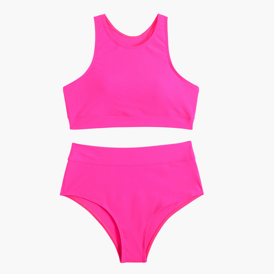 Women’s Bikini Set with Bustier Top and High-Waisted Bottoms