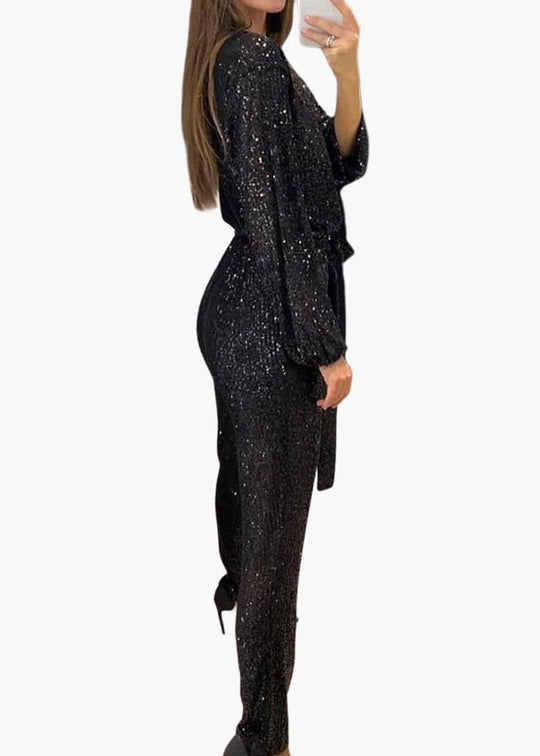 Women’s Sequin Jumpsuit with Shaped Fit