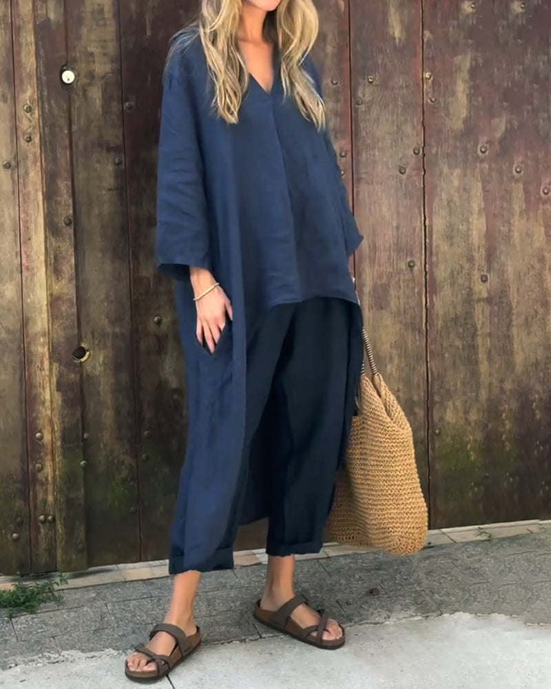 Women's Two-Piece Set with Lightweight Fabric and Flattering Cut