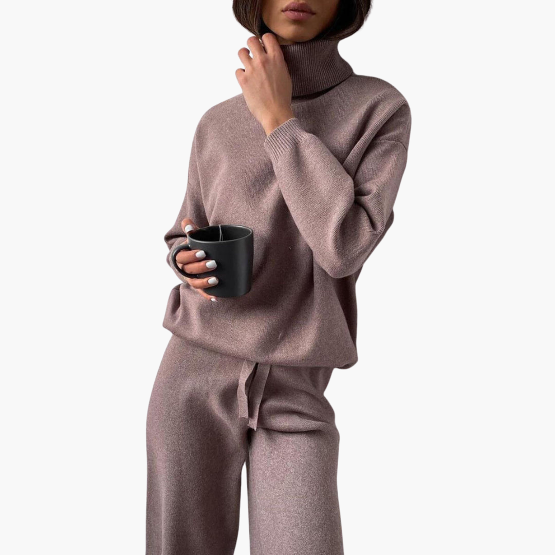 Sophisticated Turtleneck Knit Lounge Set