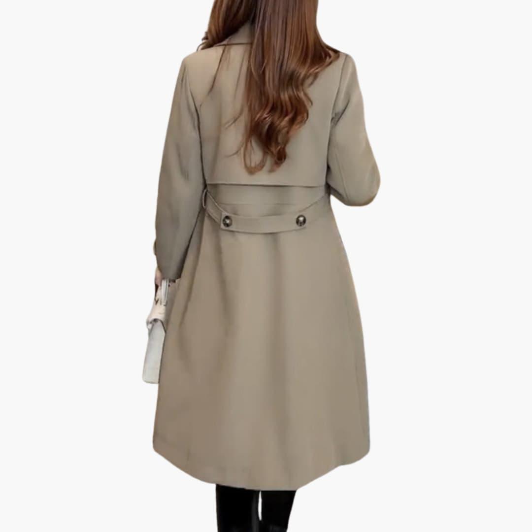 Women’s Trench Coat with Shaped Silhouette and Belted Waist