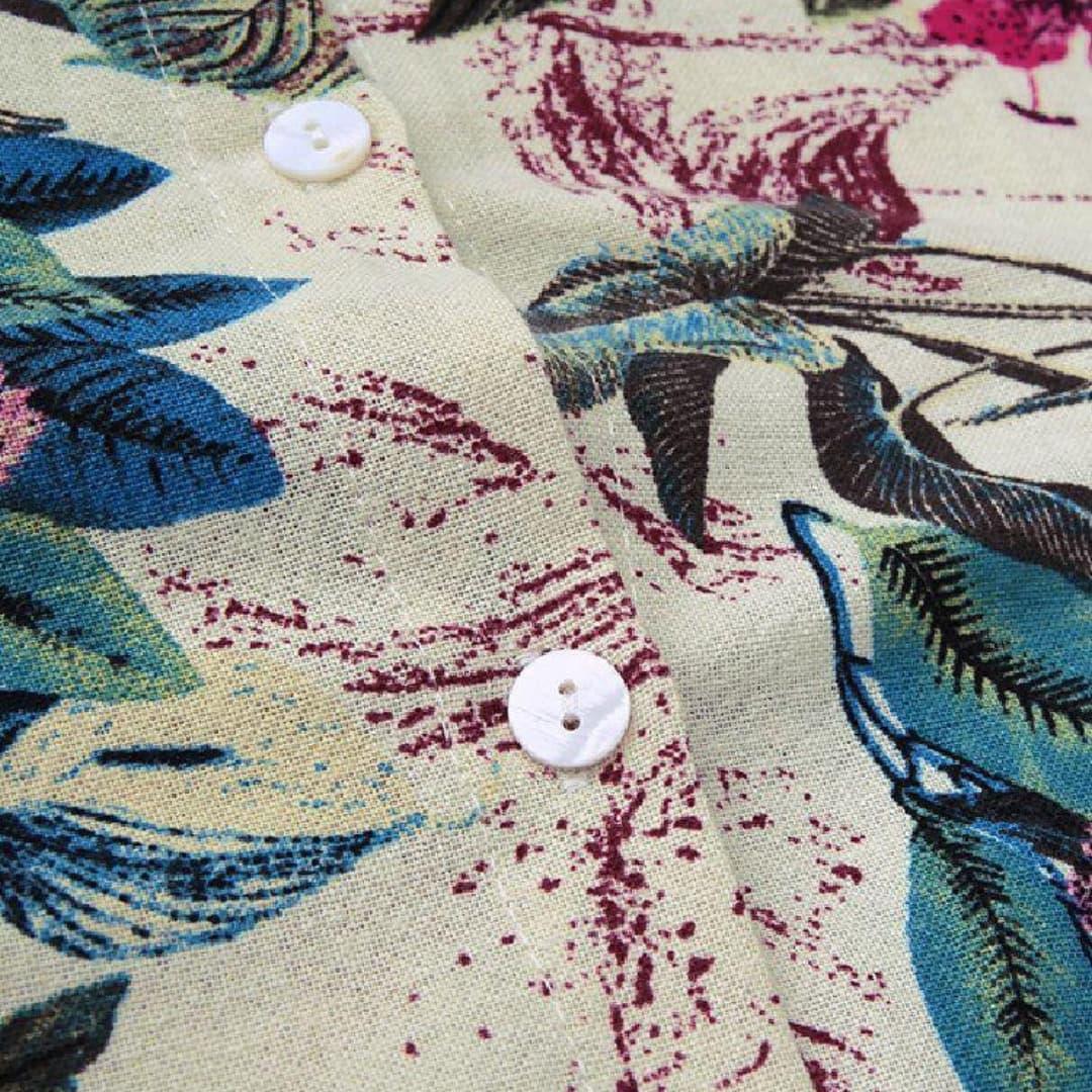 Women's Loose Fit Midi Dress with Floral Print and Button-Down Style