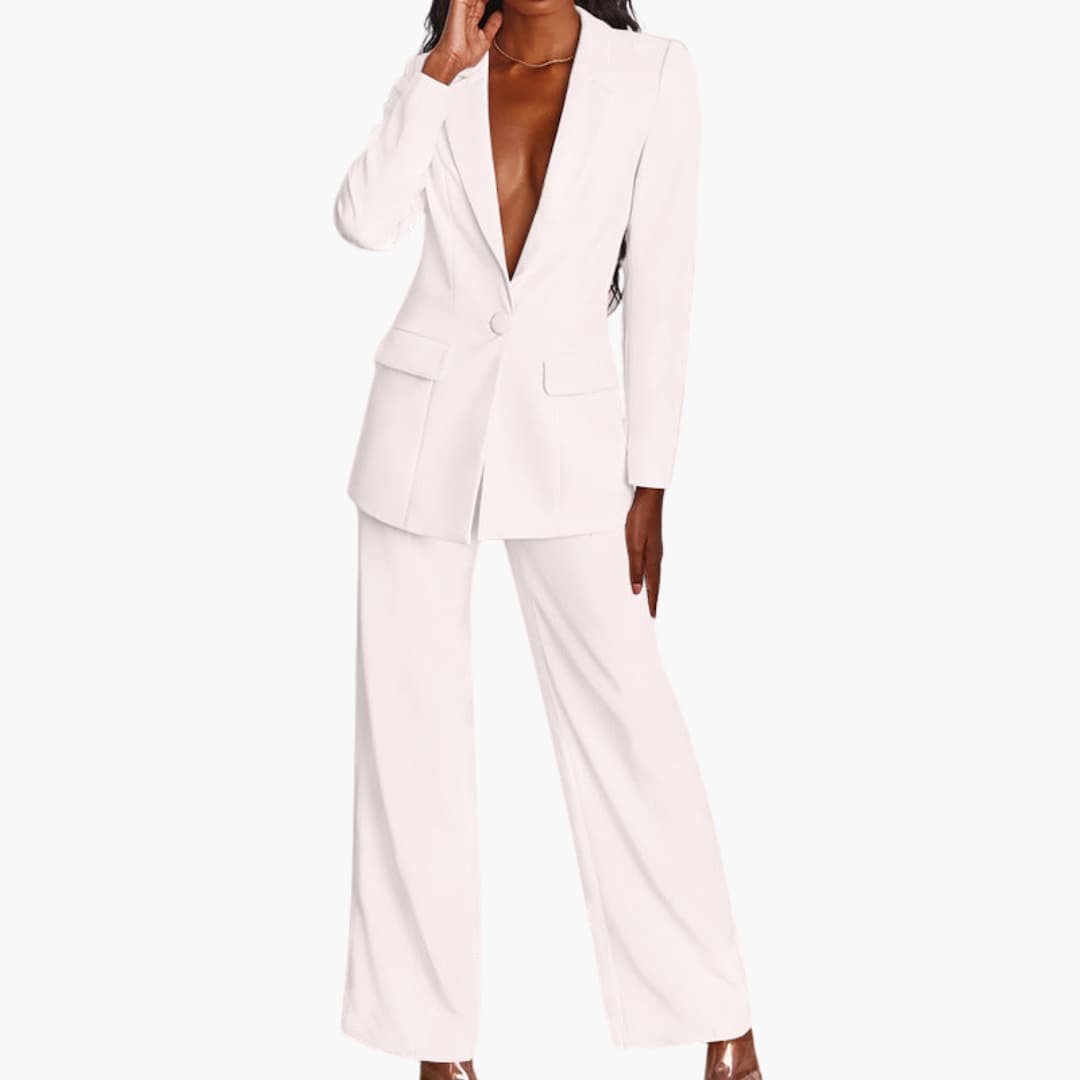 Women's Suit Set with Blazer and Trousers