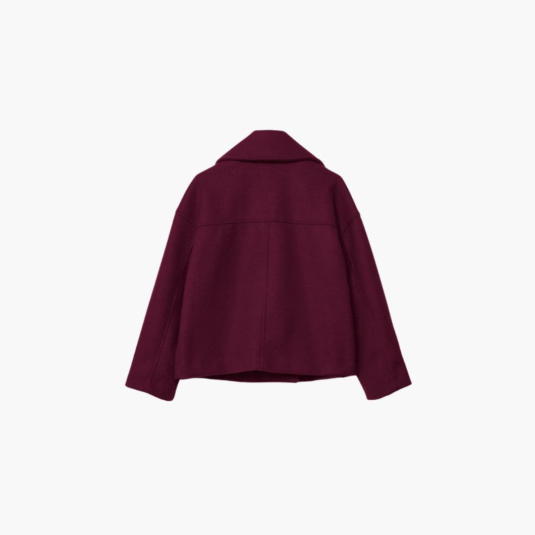 Women’s cropped jacket with double-breasted front and wide lapels