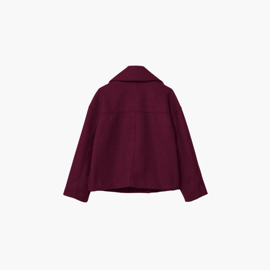 Women’s cropped jacket with double-breasted front and wide lapels