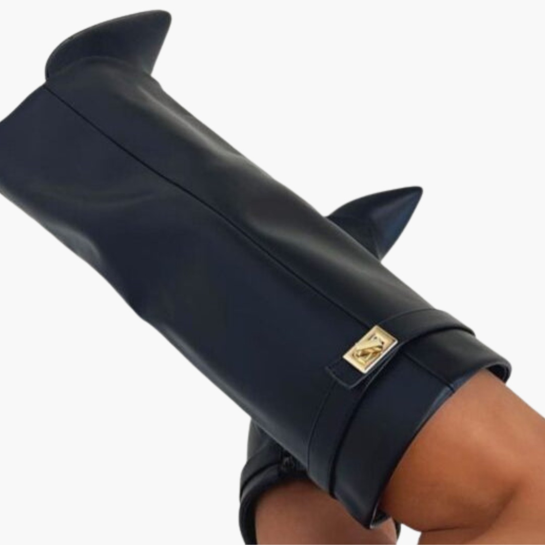 Women’s Over-the-Knee Boots with Pointed Toe and Buckle