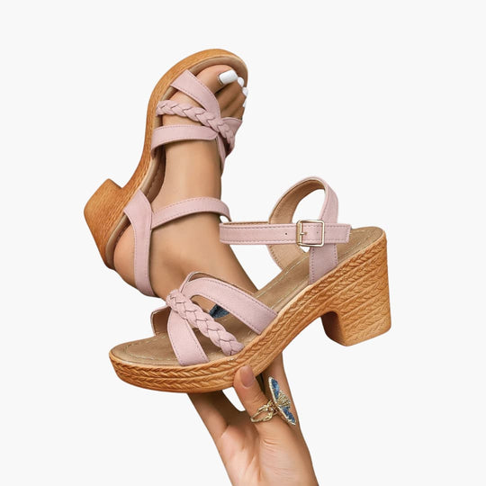 Women’s Wedge Sandals with Platform Sole and Buckle