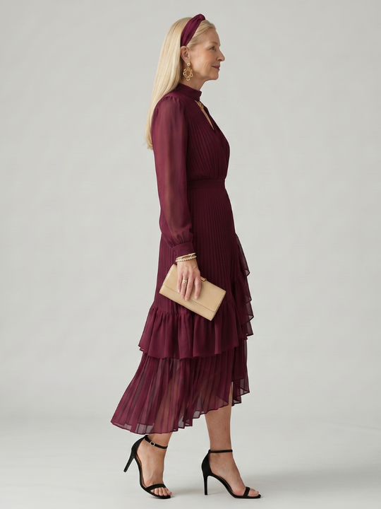 Aris | Fluid Drape Midi Dress