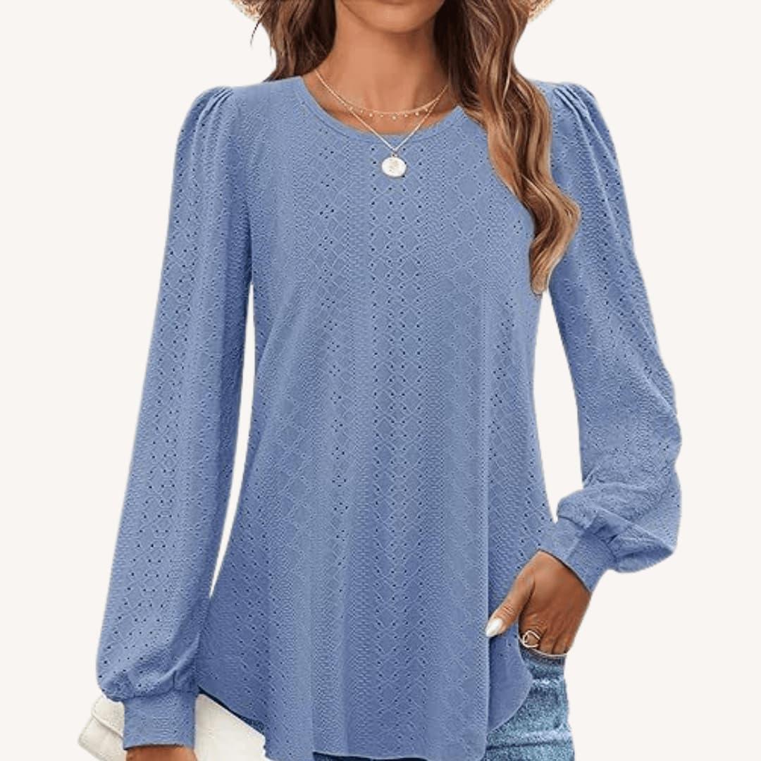 Casual Lantern Top for Women - Loose Fit, Elegant Sleeves - Made by Jessica
