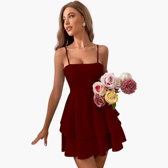 Women’s Summer Mini Dress with Spaghetti Straps and Flowy Fit