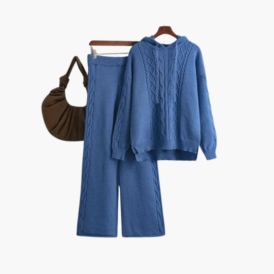 Women’s Lounge Set with Oversized Hoodie and Matching Wide-Leg Trousers