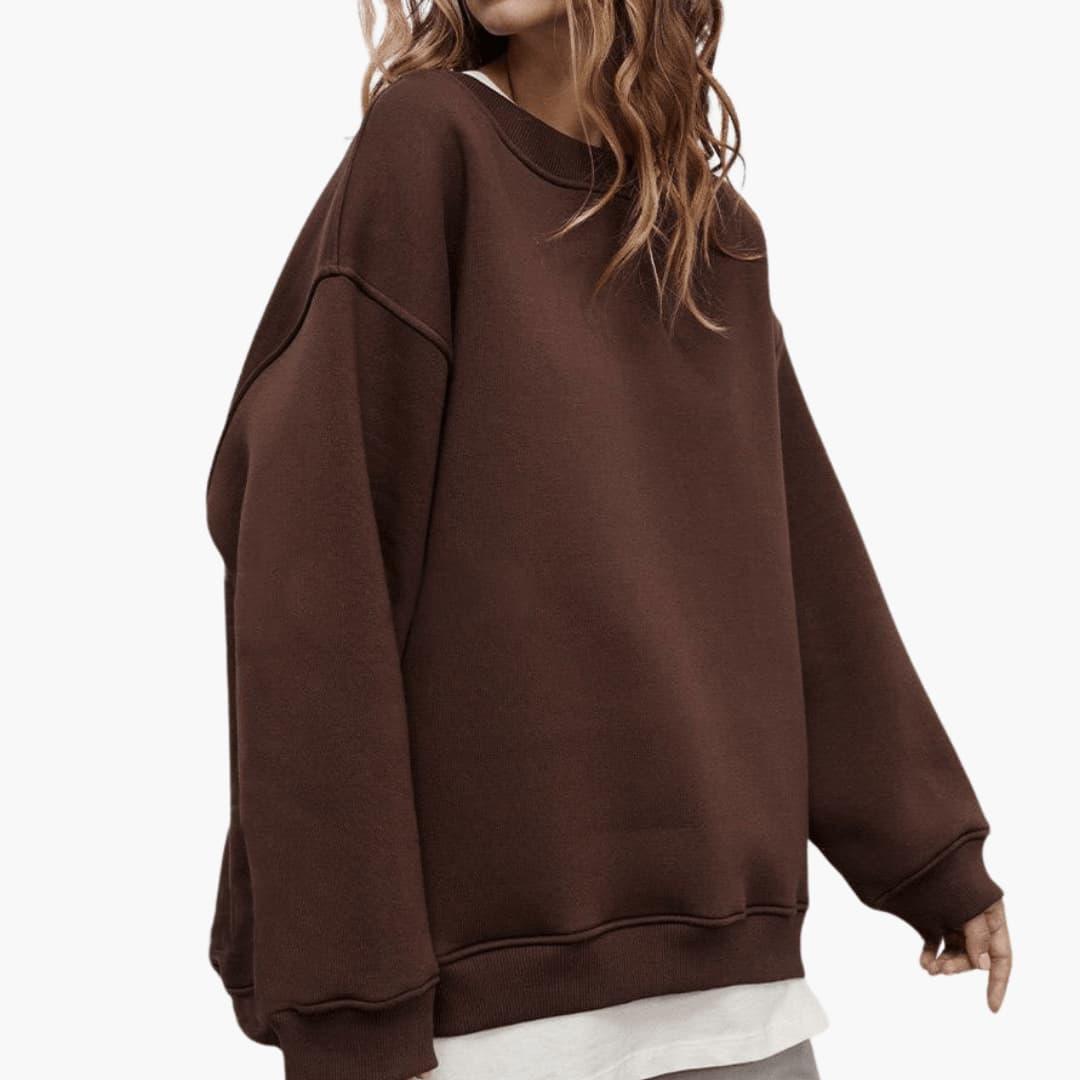 Women’s Sweatshirt with Crew Neck and Relaxed Fit