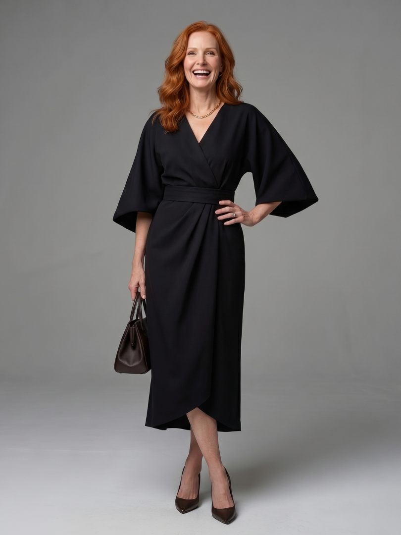 Beryl | Sculpted Waist Panel Midi Dress