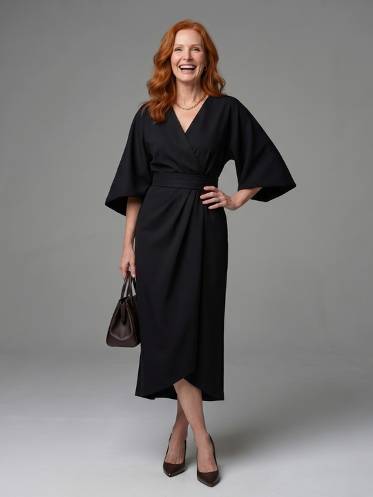 Beryl | Sculpted Waist Panel Midi Dress