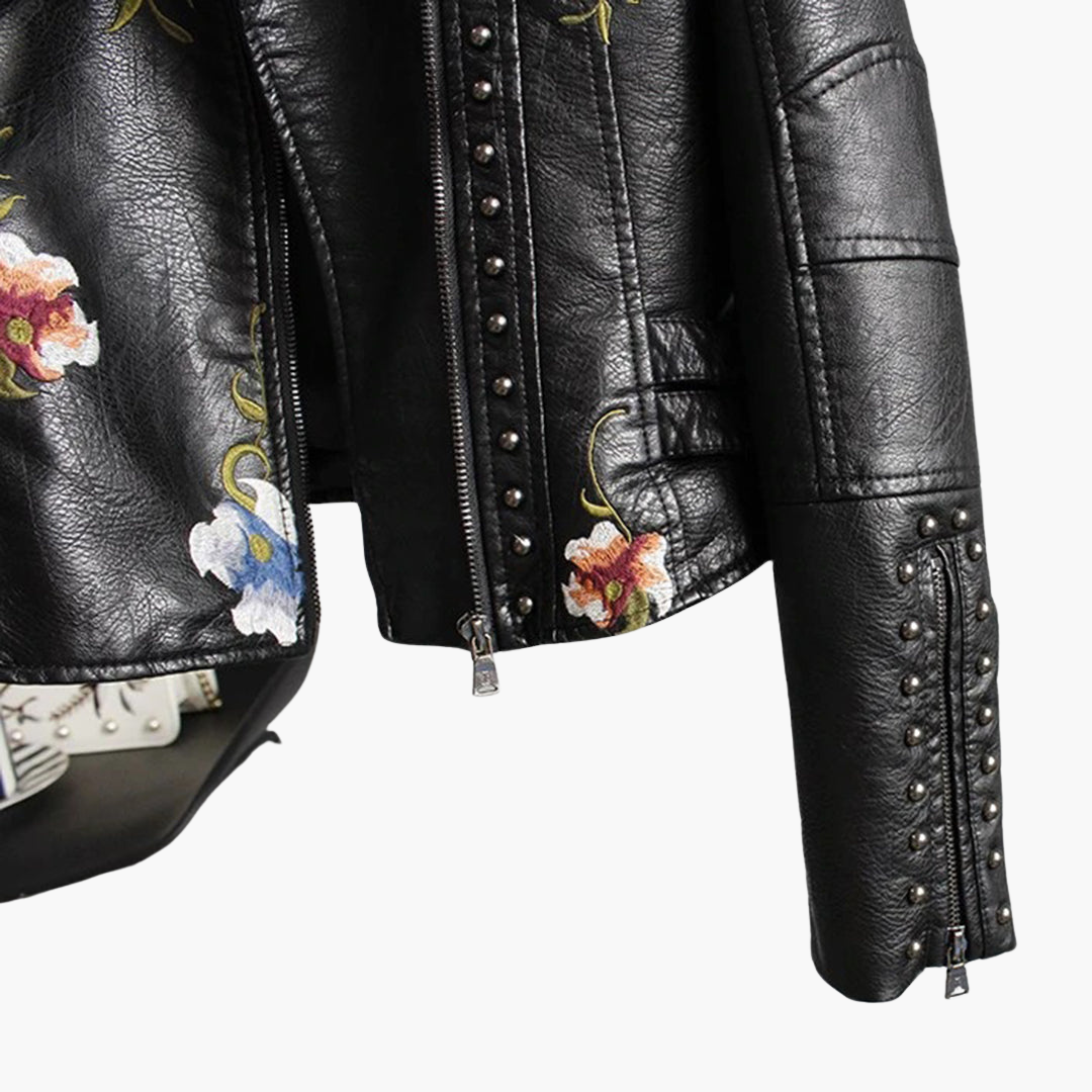 Women’s Jacket with Floral Embroidery and Structured Fit