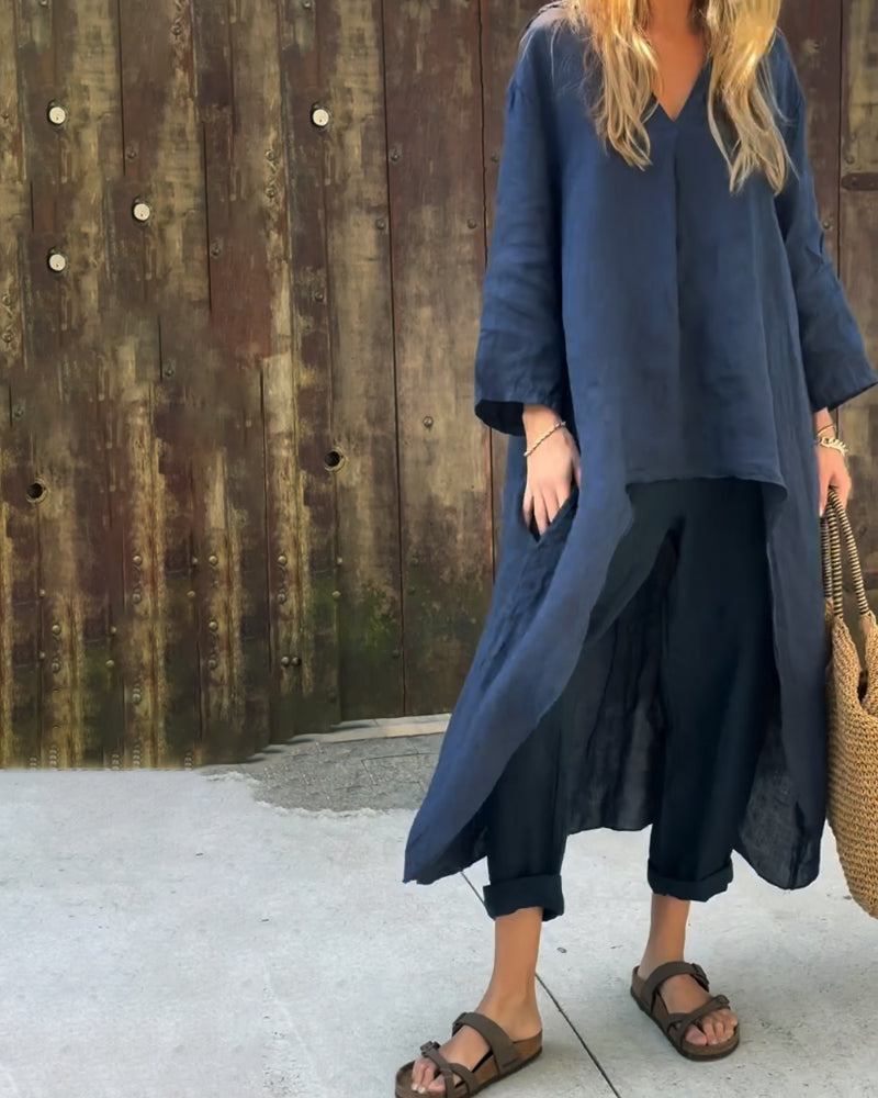 Women's Two-Piece Set with Lightweight Fabric and Flattering Cut