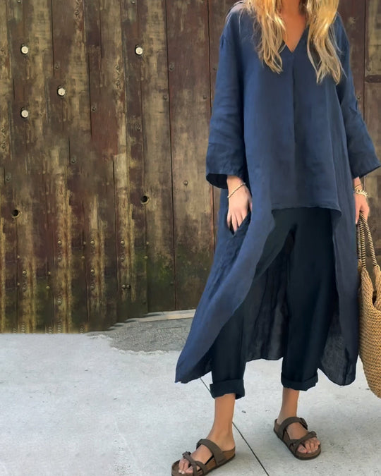 Women's Two-Piece Set with Lightweight Fabric and Flattering Cut