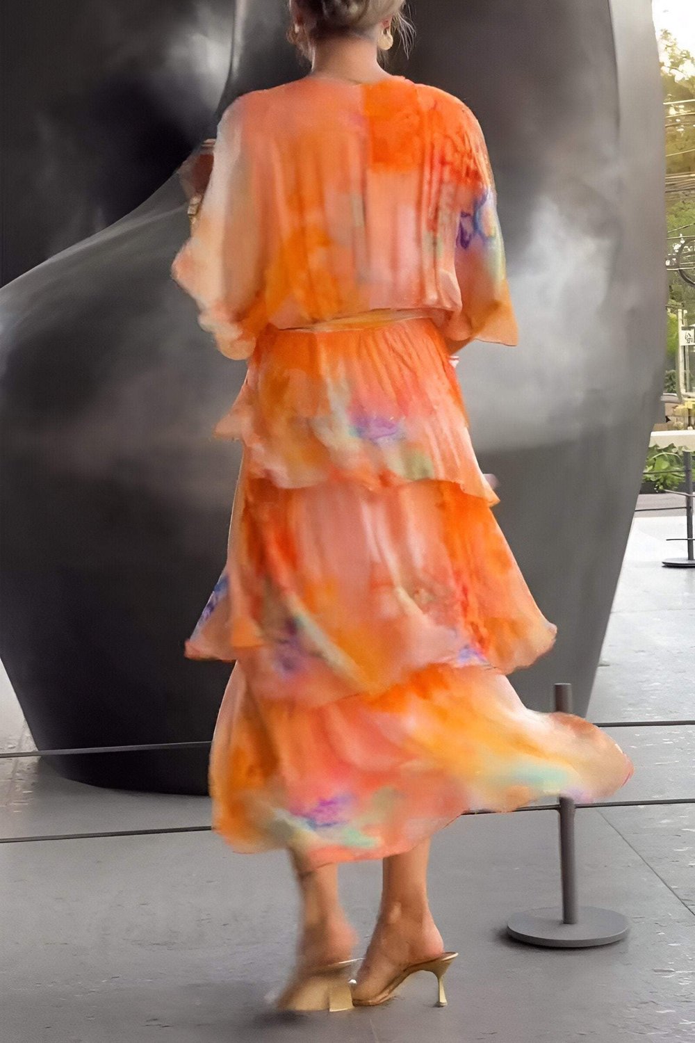 Women's Maxi Dress with Bohemian Print and Flowing Silhouette