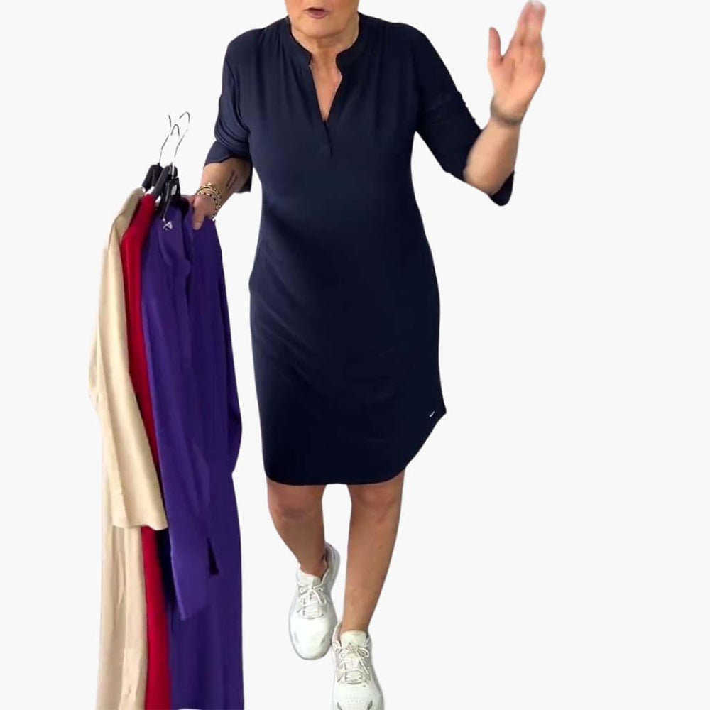 Women’s Mini Dress with Zip Front and Flattering Fit