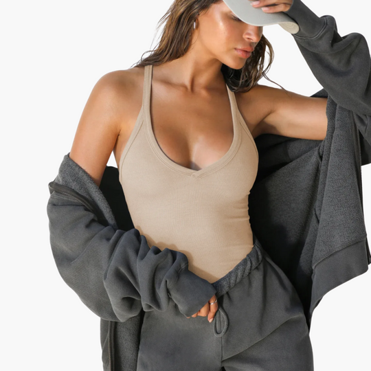 Women’s Sleeveless Top with V-Neck and Stretch Fit